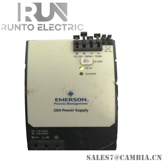 Emerson 1X00797H01L 20A Ovation Power Module Unit Tested