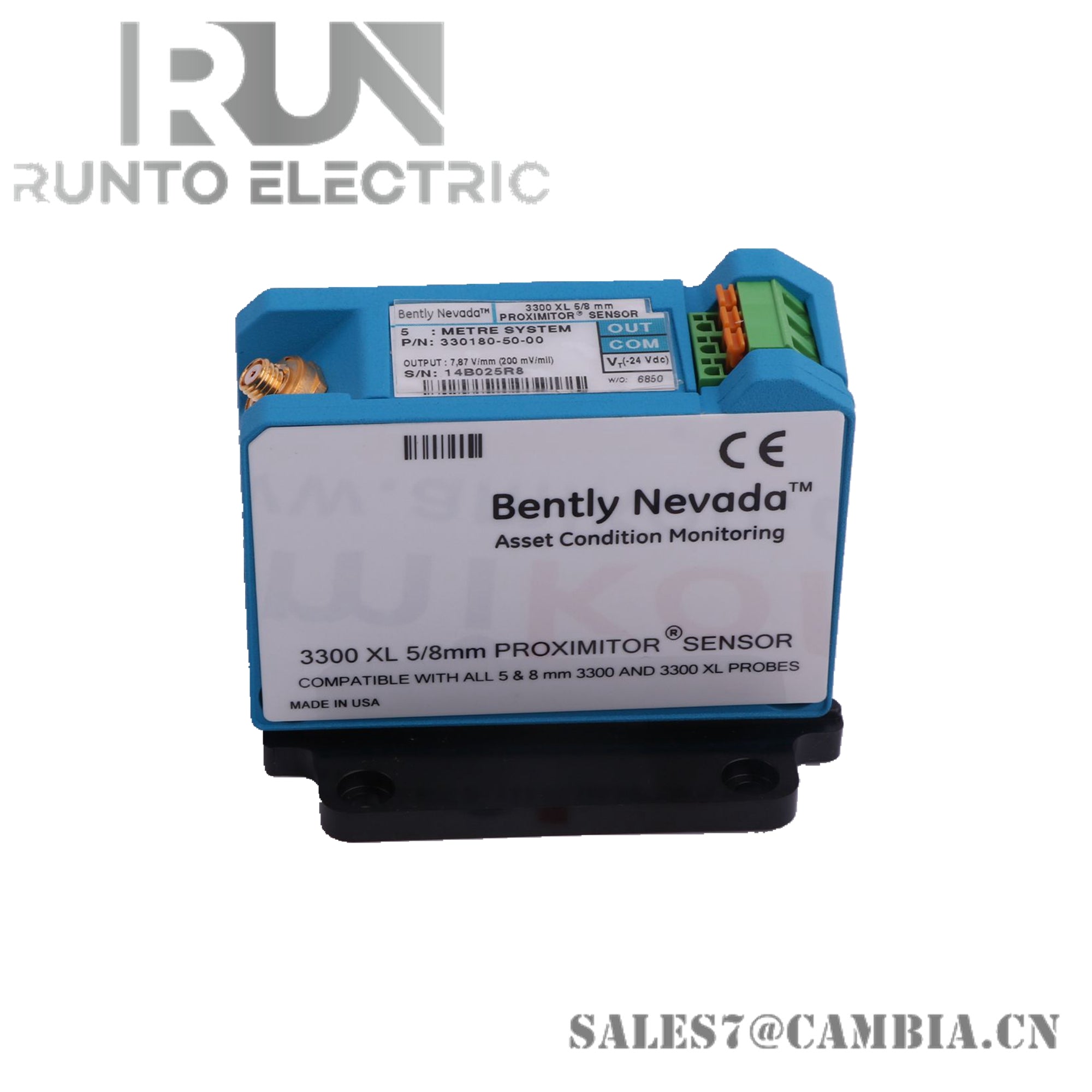 330180-50-00 | Bently Nevada | 3300 XL Proximitor Sensor